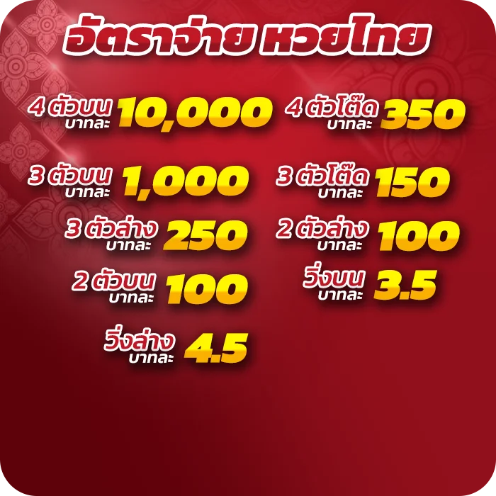 อัตราจ่าย หวยไทย